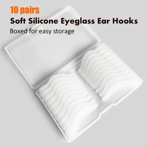 Miniatura 2 de PTSLKHN Ganchos de silicona suave para las orejas, 10 pares de lentes antideslizantes para lentes, lentes de sol, lentes de lectura