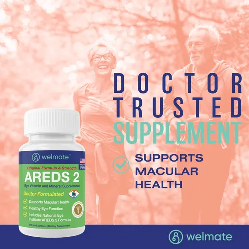 Miniatura 3 de WELMATE - AREDS 2 (60 porciones) - Suplemento vitamínico y mineral para los ojos - Vitamina C, zinc, luteína, zeaxantina - Salud macular - Formulado