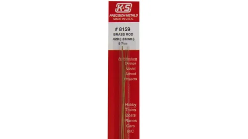 Miniatura 2 de K&S Precision Metals Varilla Redonda de Latón 8159 – 0.020" DE x 12" de Largo – Manualidades DIY, Eléctrico, Fontanería, Joyería, Modelado, Hecho