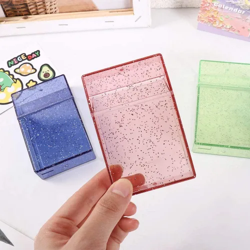 Miniatura 4 de Caja de almacenamiento de fotos transparente de 3 pulgadas, postales de ídolos de plástico de 3 pulgadas, soporte para tarjetas para fotos