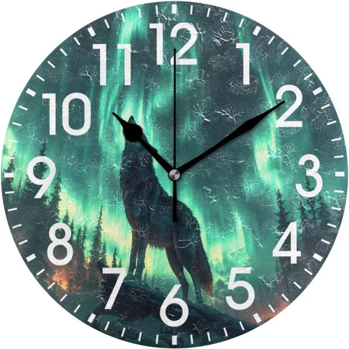 Miniatura 16 de ALAZA Reloj de pared redondo acrílico para decoración del hogar, diseño de mariposa, de tacón alto, color rosa, 9.84 pulgadas, sin tictac, para sala