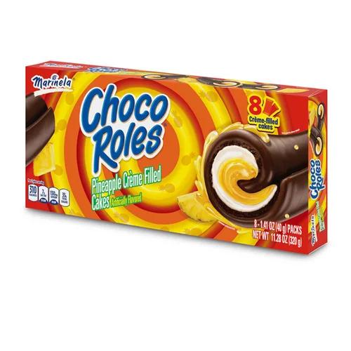Miniatura 6 de Marinela Choco Roles - Pasteles rellenos cubiertos con sabor a chocolate y crema de piña, 8 paquetes, 11.28 onzas