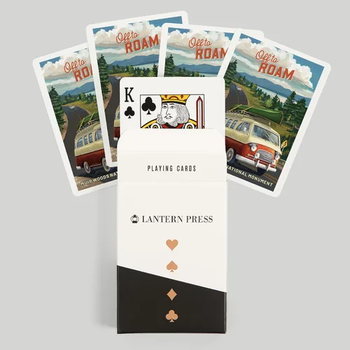 Miniatura 6 de Lantern Press Muir Woods National Monument, California, Camper Van, Off to Roam, 52 Playing Cards for Adults, Poker Size Card Deck