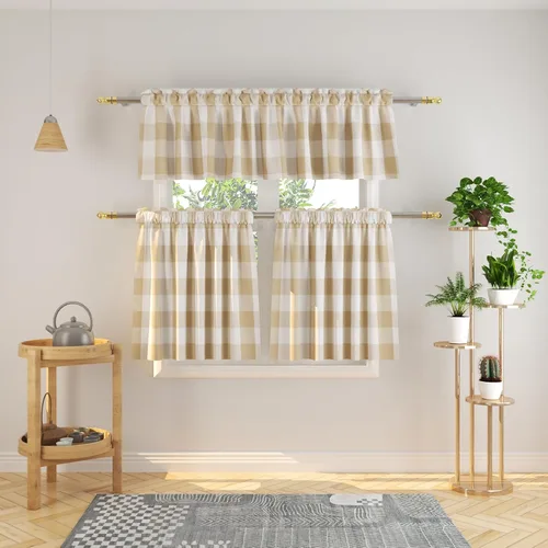 Miniatura 7 de 2 cenefas de cuadros de búfalo a cuadros para ventana de sala de estar, 16 pulgadas de largo, clásico dormitorio, baño, bolsillo para barra, cenefas