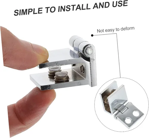 Miniatura 3 de DOITOOL Bisagra de bronce resistente para gabinetes Bisagra de puerta de vidrio Instalación rápida Hardware 2 unids* 2