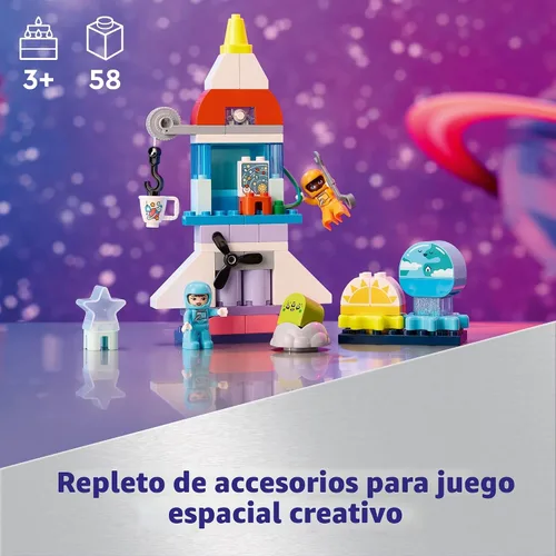 Miniatura 3 de LEGO DUPLO - Transbordador espacial 3 en 1, juguete de construcción para niños y niñas, a partir de 3 años, regalo para Navidad, actividad