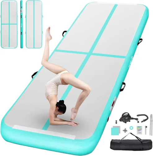 FBSPORT - Colchonetas inflables de entrenamiento de 4 u 8 pulgadas de grosor, pistas de gimnasia para uso en el hogar, animadoras, yoga,