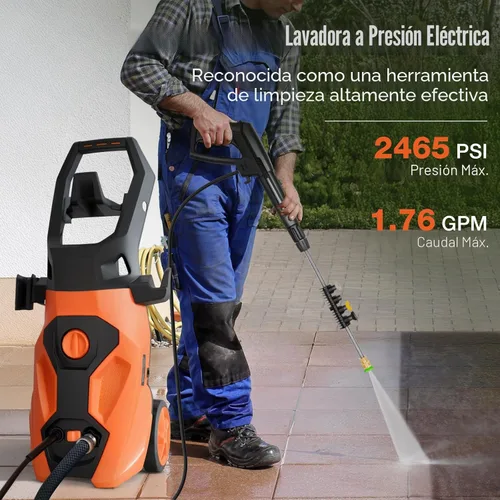 Miniatura 2 de BILT HARD 1.76 GPM 2300 PSI Limpiador a presión eléctrico, motor potente con vara de acero inoxidable, 4 boquillas de pulverización, tanque