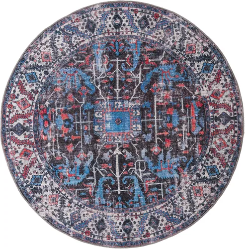 Miniatura 3 de Unique Loom Mangata Collection - Alfombra de área Mahtaab (Runner 2' 0" x 5' 0", negro/azul)