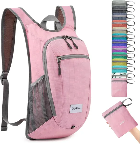 Miniatura 22 de G4Free 10L/15L Mochila para Senderismo Plegable Ligera, Mochila de Día para Caminatas, Pequeña, Viaje al Aire Libre, Bolsa de Hombro Plegable Azul
