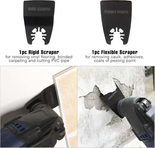 Miniatura 7 de WORKPRO 25 piezas de accesorios oscilantes multiherramienta, hojas de sierra oscilantes de liberación rápida para cortar madera y metal, plástico