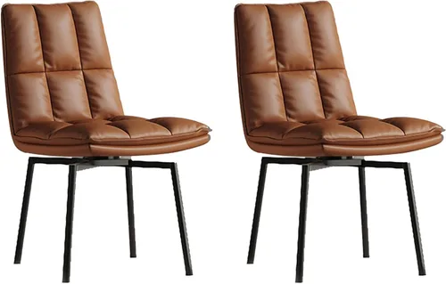 Miniatura 11 de Silla giratoria de cocina de comedor, silla de cocina tapizada de piel sintética, sillas de comedor, sillas de sala de estar, modernas de mediados