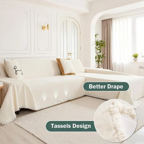 Miniatura 4 de MEETSKY Funda para sofá modular, lavable, 2 fundas de felpilla para sofá de 2 cojines en forma de L, protector de muebles multiusos para mascotas