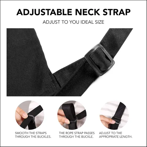 Miniatura 6 de Funny Aprons Black Kitchen Chef Apron, 2 Pockets Adjustable Neck Strap for Cooking Baking BBQ Birthday Gifts