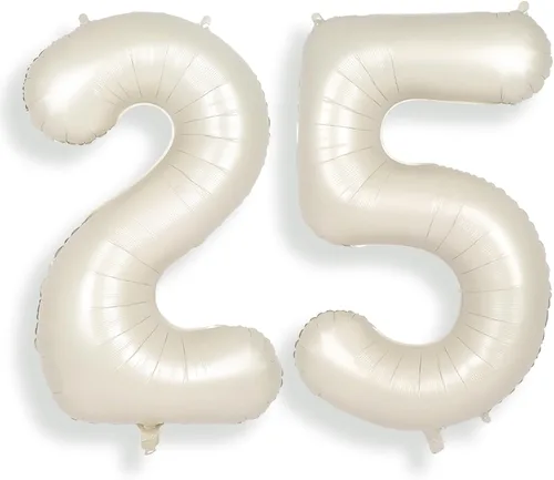 Miniatura 20 de SUWEN Globos de helio grandes de 102 cm (40 pulgadas) con letra S en color crema. Globos grandes de papel de aluminio con letra en helio, de A a Z.