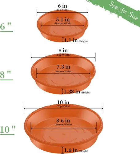 Miniatura 3 de SupKing Paquete de 9 Platillos para Plantas (6 pulgadas /8 pulgadas /10 pulgadas), Bandejas Resistentes y Robustas para Plantas, Bandeja