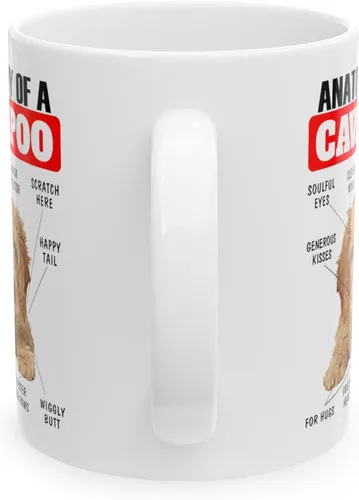 Miniatura 4 de Divertida taza de café de cerámica blanca de 11 oz con diseño de cachorro de Cavapoo