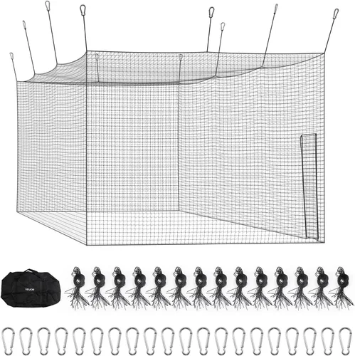 Miniatura 18 de VEVOR Jaula de bateo de béisbol, red profesional de entrenamiento de bateo de béisbol de sóftbol, resistente, resistente, cerrada, de polietileno