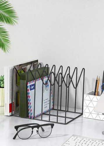 Miniatura 7 de 2 juegos de organizadores de archivos para escritorio, organizador clasificador de archivos, soporte de carpetas de archivos/estante/soporte