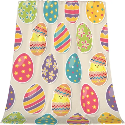 Miniatura 17 de Manta de Pascua y primavera, manta de felpa acogedora y suave para sofá, cama, sofá, viajes, campamento para adultos/niños, color azul y blanco