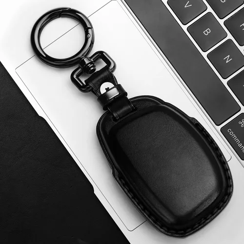 Miniatura 4 de Tukellen Funda de Cuero Genuino para Llavero Portallaves Inteligente Compatible con Hyundai Elantra Elantra GT Ioniq Sonata Tucson Smart 4 Botones