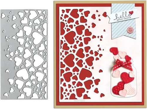 Troqueles de corte Love Hearts para hacer tarjetas, troqueles de corazón para el día de San Valentín, troqueles de marco, álbumes de recortes, álbum