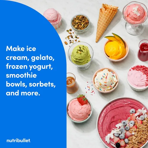 Miniatura 6 de nutribullet Chill Máquina para hacer helados, para gelato, sorbete, yogur congelado, cuencos de batidos, tamaño compacto, (2) aptos para Negro