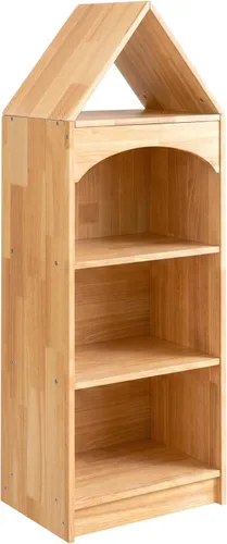Miniatura 4 de OOOK Rubberwood Montessori - Estante organizador y almacenamiento de juguetes de 3 niveles, armario esquinero de madera para habitación de niños