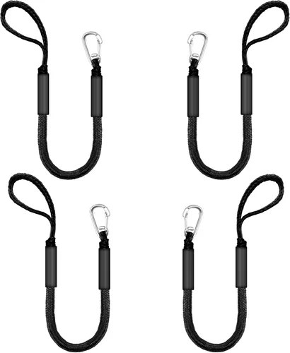 Miniatura 11 de Líneas de muelle elásticas para barcos de 4 pies, cuerda de ancla elástica resistente con ganchos, líneas de muelle seguras, amarres para jet ski