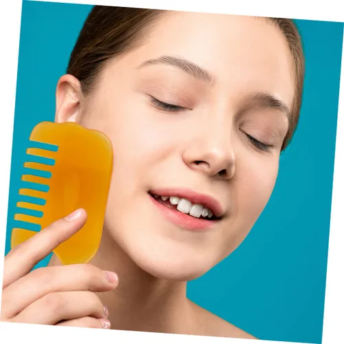 Miniatura 4 de Healifty 2 unids Peines Natural Peine Cuerpo Gatillo Guasha Pelo Cera de Abejas Meridiano Cuero Cabelludo Rascador Músculo Raspador Resina Sha
