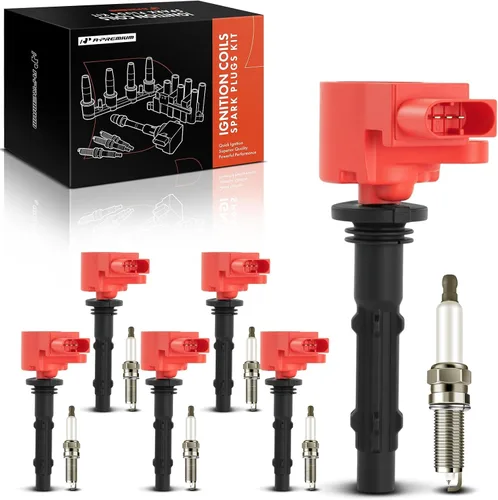 Miniatura 9 de A-Premium Juego de 6 bobinas de encendido y bujías de iridio compatibles con Mercedes-Benz C230 C250 C280 E280 E300 E350 y Dodge Freightliner Negro