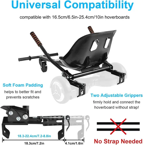 Miniatura 2 de Hishine Accesorio de asiento para aeropatineta de 6.5 a 10 pulgadas, diseño mejorado sin necesidad de correas de velcro, kit de conversión Go Kart