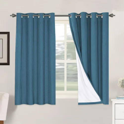 Miniatura 112 de H.VERSAILTEX Cortinas opacas de lino de 72 pulgadas de largo, 100% absolutamente opacas, con aislamiento térmico, con textura de lino, cortinas