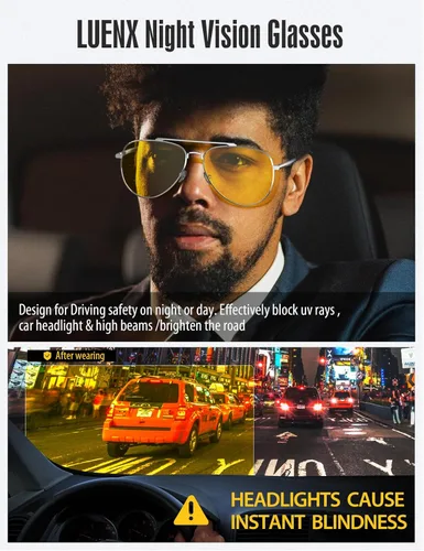 Miniatura 27 de LUENX, Aviator - Gafas de sol polarizadas, para hombres y mujeres, protección UV 400, con funda 60MM