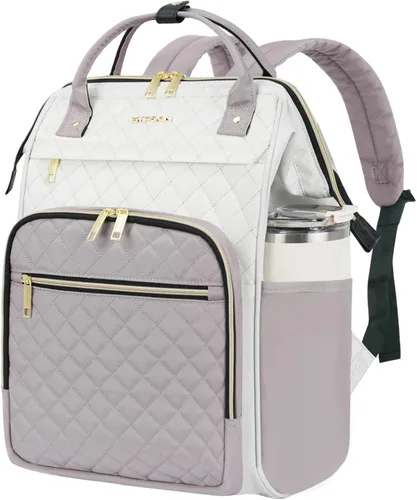Miniatura 18 de EMPSIGN Mochila para laptop de 15.6 pulgadas para mujer, bolsa de trabajo de negocios, repelente al agua, mochila informal con puerto USB