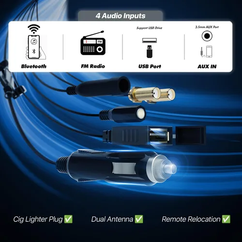 Miniatura 7 de GoHawk Barra de sonido UTV Barra de sonido ATV impermeable de 10 altavoces Luces Bluetooth y multicolor Altavoces SxS de 35 pulgadas Barra
