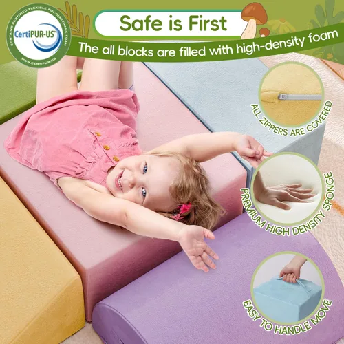 Miniatura 6 de TOLEAD Bloques Grandes de Escalada para Bebés – 6 Piezas Juguetes de Escalada para Niños Pequeños - Equipo de Gimnasio de Juego de Espuma Suave