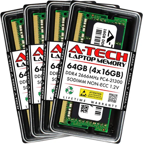 Miniatura 16 de A-Tech 4GB DDR4 2666MHz PC4-21300 (PC4-2666V) CL19 SODIMM 1.2V 260-Pin sin ECC SO-DIMM Módulo de Memoria RAM para Laptop Notebook No ECC PC4-2666V