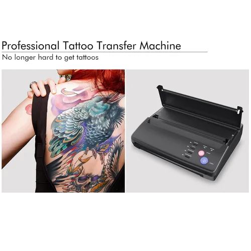 Miniatura 6 de TATELF Máquina de plantillas de tatuaje, copiadora térmica, impresora de plantillas de tatuajes con 20 piezas de papel de transferencia