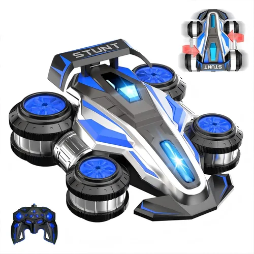 Coche de acrobacias de deriva con control remoto, juguetes RC para niños de 5 a 13 años | Light and Music RC Cars, 360 ° Rotation Suspended Car, 4WD