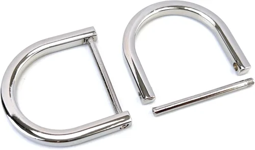Miniatura 33 de 4 anillos en D resistentes con grillete de 1-1/2 pulgadas, oro antiguo, en forma de U, repuesto para bolso, llavero, collar de perro
