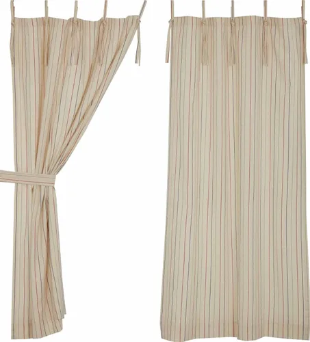 Miniatura 3 de Piper Classics Betsy - Cortinas con panel de amarre a rayas, juego de 2 paneles con pestañas, 63 pulgadas de largo x 36 pulgadas de ancho, cortinas