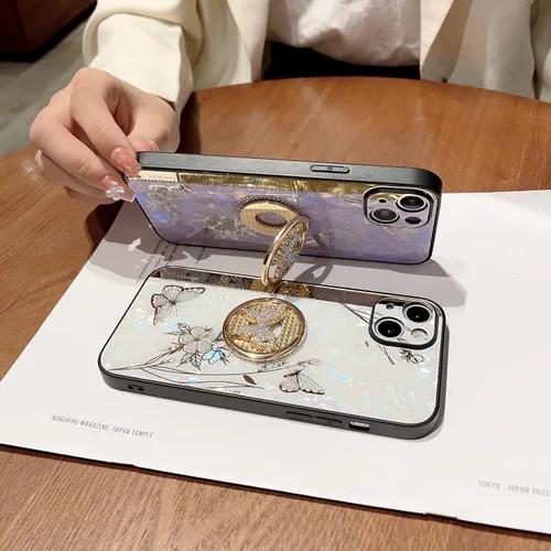 Miniatura 4 de Funda protectora con función atril para iPhone 13 Pro de 6.1 pulgadas, bonita funda protectora con diamantes de imitación para niñas y mujeres
