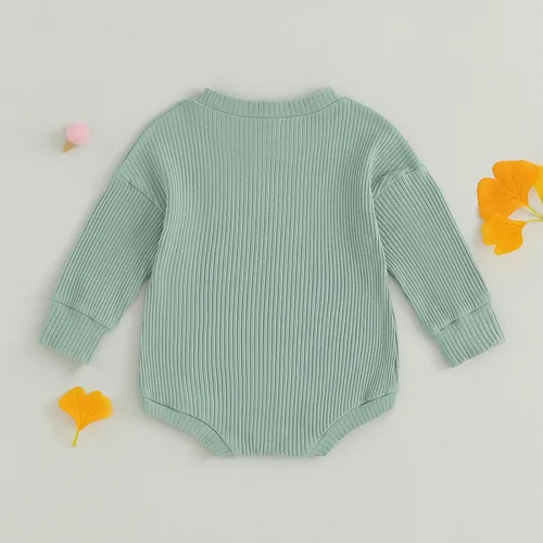 Miniatura 3 de Ropa de bebé recién nacido, suéter acanalado, enterizo de gran tamaño, sudadera de punto con burbujas, lindo traje de otoño