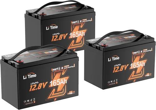 Miniatura 10 de Litime Batería de litio LiFePO4 de 12 V y 165 Ah Bluetooth, batería de ciclo profundo para motores de arrastre, tamaño grupo 31 con densidad