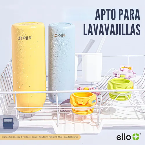Miniatura 5 de Ello Pop & Fill Insulated Stainless Steel Water Bottle with Quick Fill Lid, Leakproof Locking, Sip or Chug Spout, BPA-Free, Double Wall Vacuum