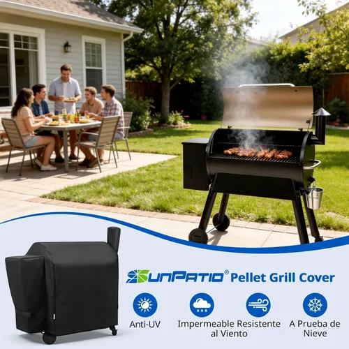 Miniatura 8 de SunPatio Cubierta para Parrilla de Exteriores Impermeable de Servicio Pesado Compatible con Parrilla de Pellets de Madera Traeger Serie 34