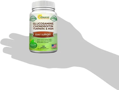 Miniatura 9 de aSquared Nutrition Glucosamina condroitina cúrcuma MSM Boswellia - 120 cápsulas - Suplemento de apoyo articular - Píldoras de alivio de apoyo