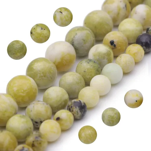 Miniatura 20 de Youngbling Cuentas de jade natural para hacer joyería, cuentas de jade verde pulido de 8 mm redondas y lisas, piedra auténtica para pulseras