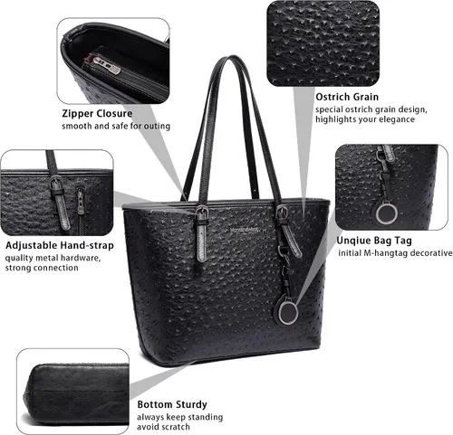 Miniatura 4 de Juego de bolsos para mujer, bolso de mano para mujer, bolso de hombro grande y mediano, bolso de hombro, bolso de 2 piezas